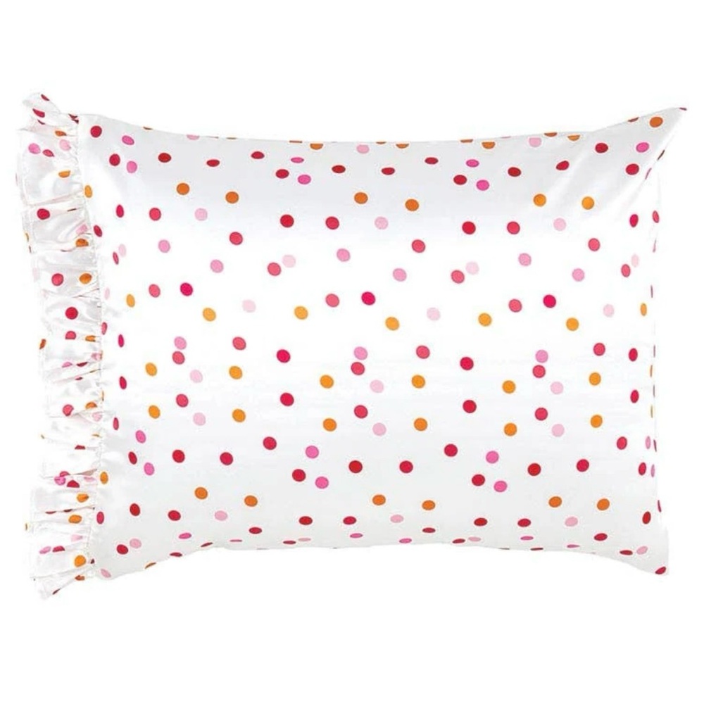BELLA Sleep & Spa Ruffled Satin Standard Pillowcases - Confetti (Bundle of 2)